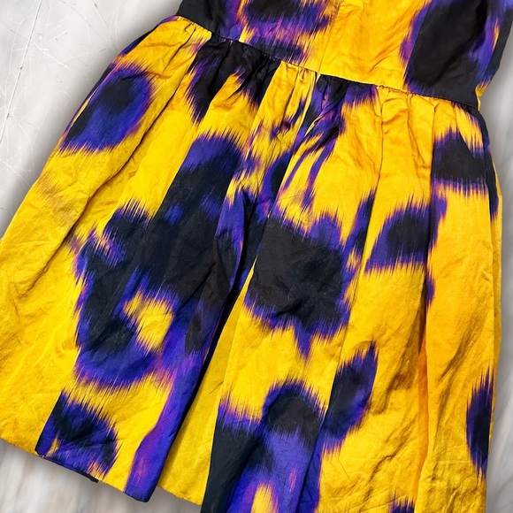 NWT Jason Wu Collection Ochre Yellow Floral Print Sateen Sleeveless Dress Size 6 - Picture 16 of 16